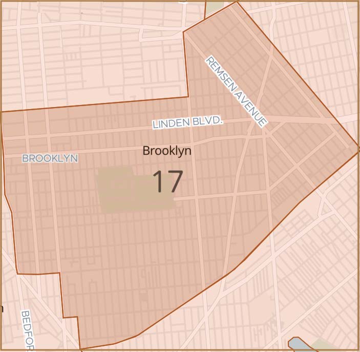 map of Brooklyn Community Board 17 neighborhood boundaries