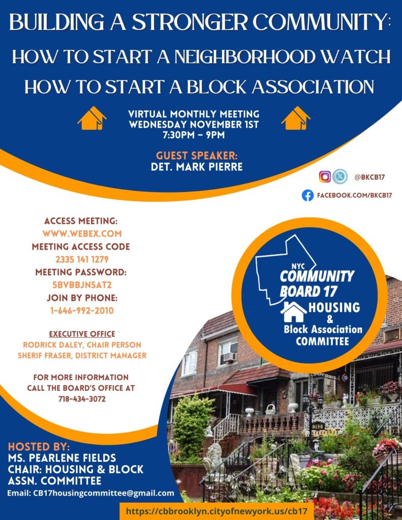 Events for August 2024 Brooklyn Community Board 17